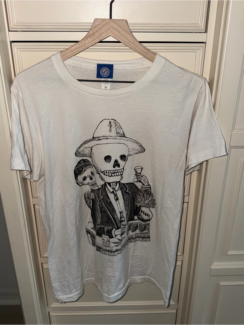 White Graphic Skeleton Tee - Unbranded